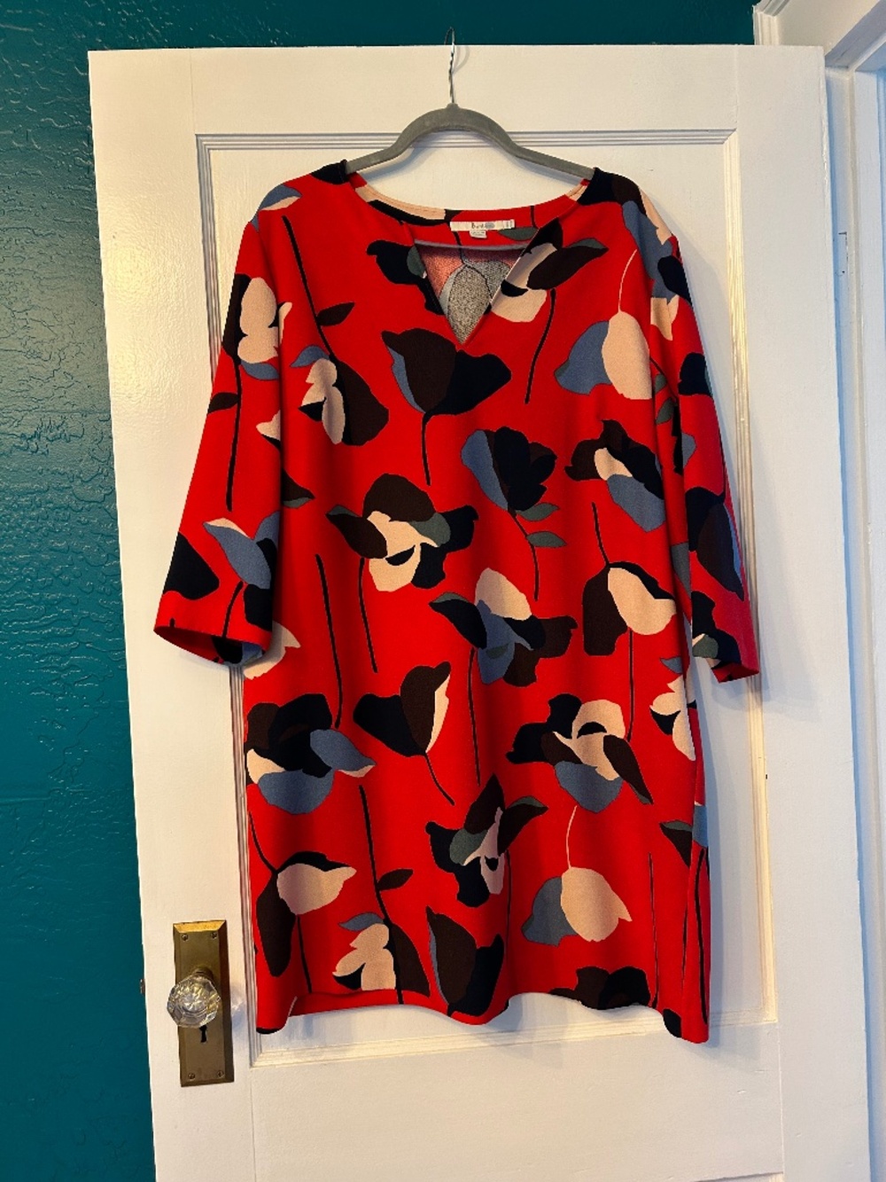 Boden Red Floral Dress Size 16